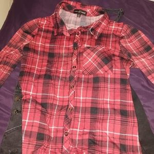 Red long sleeve flannel shirt